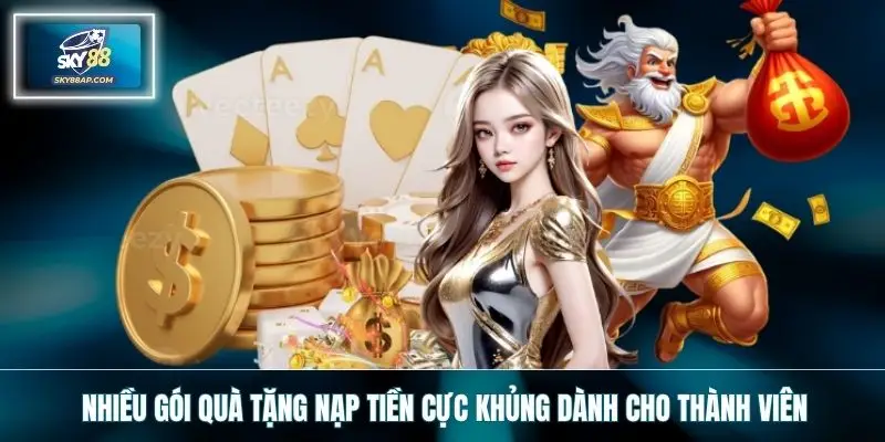 Nhiều gói quà tặng nạp tiền cực khủng dành cho thành viên